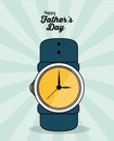 Happy fathers day. greeting card. watch gift event invitation