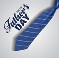 Happy fathers day greetings card. hand lettering with tie. vector illustration design Royalty Free Stock Photo