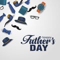 Happy fathers day greetings card. hand lettering. vector illustration design Royalty Free Stock Photo