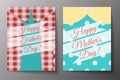 Happy Fathers Day! Happy Mothers Day! Set of cards covers design.