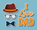 happy fathers day letters emblem and related icons image