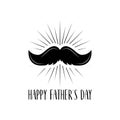 Happy fathers day. Mustache. Greering card. Dad gift. Vector.