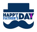 happy fathers day mustache and hat sign