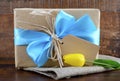 Happy Fathers Day Natural Kraft Paper Gift Royalty Free Stock Photo