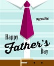 Happy fathers day necktie with blue shirt