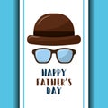 Happy fathers day retro hat and glasses poster