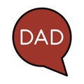 Happy fathers day, speech bubble dad love celebration line and fill icon Royalty Free Stock Photo