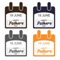 Happy fathers Day. Template Design concept Calendar style.