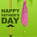 Happy Fathers Day. Template green greeting card