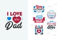 Happy Fathers Day Typography Set. Quotes, Emblems, Labels, Icons and Signs for Greeting Card, Banner, T-shirt, Logo Design Royalty Free Stock Photo