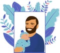 Happy Fathers day. Vector flat illustration