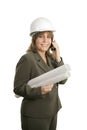 Happy Female Architect on Phone Royalty Free Stock Photo