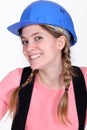Happy female builder Royalty Free Stock Photo