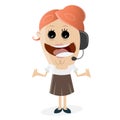 Happy female callcenter agent