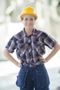 Happy female construction worker Royalty Free Stock Photo