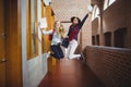 Happy female students receiving results Royalty Free Stock Photo