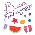 Happy Ferragosto quote in Italian Royalty Free Stock Photo