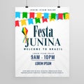 Happy festa junina poster design invitation background Royalty Free Stock Photo