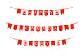 Happy festive bunting for Canada Day, white background