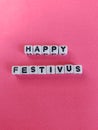 Happy festivus fictional holiday poster on a pink background