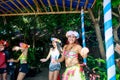 Happy filipino portrait dancing at Crystal Cove in Boracay Island