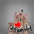 The happy finger family holding family word