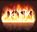 Happy fire 2014 new year banner Royalty Free Stock Photo