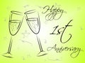 Happy First Anniversary Indicates Celebration Celebrations And Remembrance Royalty Free Stock Photo