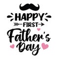 Happy first Fathers day light banner.