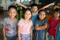 Happy first grade schoolchildren, Elementary School, Camiguin Island, Republic of the Philippines