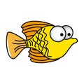 happy fish cartoon icon Royalty Free Stock Photo