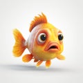 Happy Fish: A 3d Illustration Close Up Shot With Intense Emotional Expression