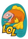 Happy Fish Laughing of April Fools' Pranks, Vector Illustration