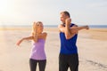 Man and woman stretching before workout Royalty Free Stock Photo