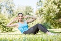 Happy fitness girl doing exercise Royalty Free Stock Photo