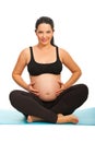 Happy fitness pregnant woman