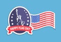 Happy Flag Statue of Liberty Vector Illustration Royalty Free Stock Photo