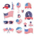 Happy Flag Day Icons Set Color Vector Illustration Royalty Free Stock Photo