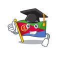 Happy flag eritrea wearing a black Graduation hat