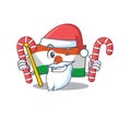 Happy flag niger Scroll Cartoon character in Santa with candy