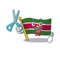 Happy flag suriname barber with the cartoon
