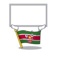 Happy flag suriname up board with the cartoon