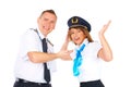 Happy flight crew Royalty Free Stock Photo