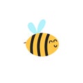 Happy flying bee. Funny character for kids design. Cartoon element