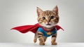 happy flying cat using superhero wear Royalty Free Stock Photo