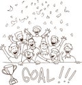 Happy Football Supporters Doodle