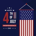 Happy fourth of July greeting for social media post Royalty Free Stock Photo