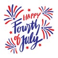 Happy Fourth of July background with fireworks. American Independence Day Royalty Free Stock Photo