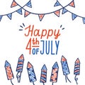 Happy fourth of July card. Royalty Free Stock Photo