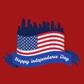 Happy fourth of july, Independence Day Vector Design illustraion Royalty Free Stock Photo